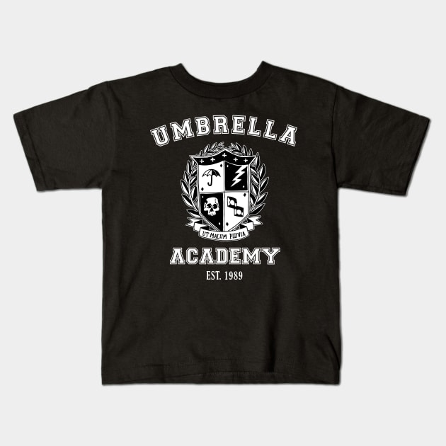 Umbrella Academy - School Varsity Kids T-Shirt by Dopamine Creative